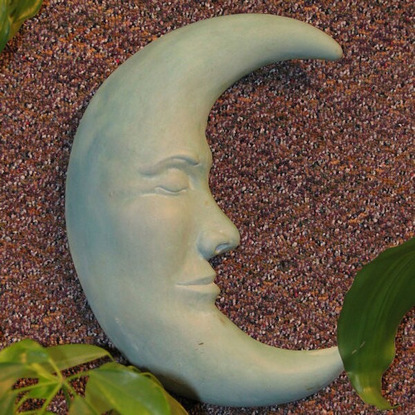 Moon Cement Wall Plaque Sculpture Hanging Sculptural Decorative